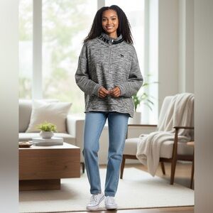 PINK Victoria’s Secret Size L - Knit Half-Zip Long-Sleeve kangaroo pocket Cozy